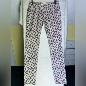 ISABEL MARANT ETOILE Floral Print Corduroy Pants Y2K Low Rise US 6 Purple Luxury